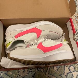 Nike Waffle Debut in White and Bright Pink